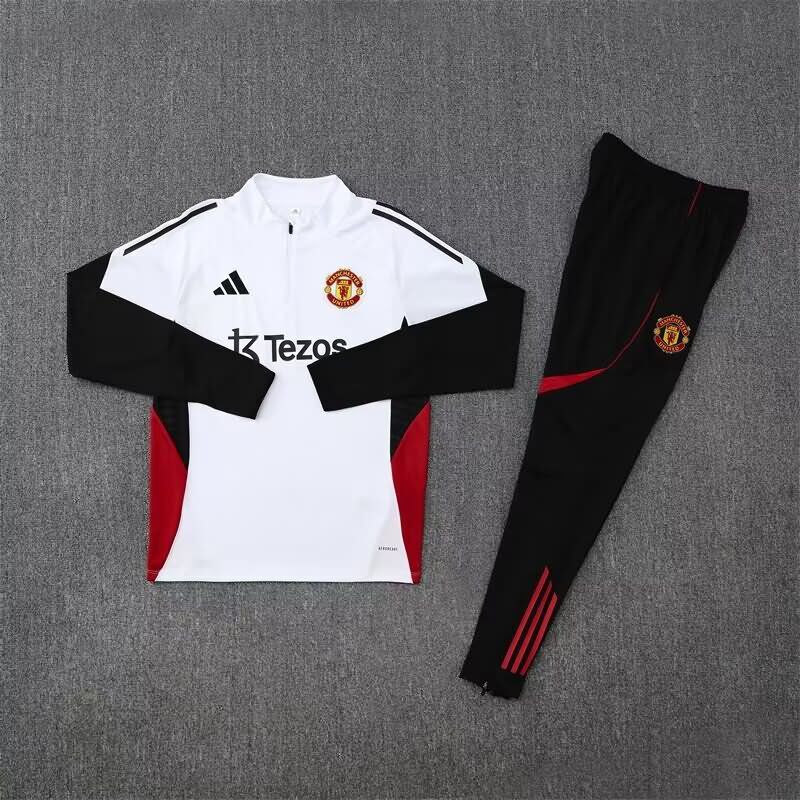 AAA(Thailand) Manchester United 24/25 White Soccer Tracksuit 02