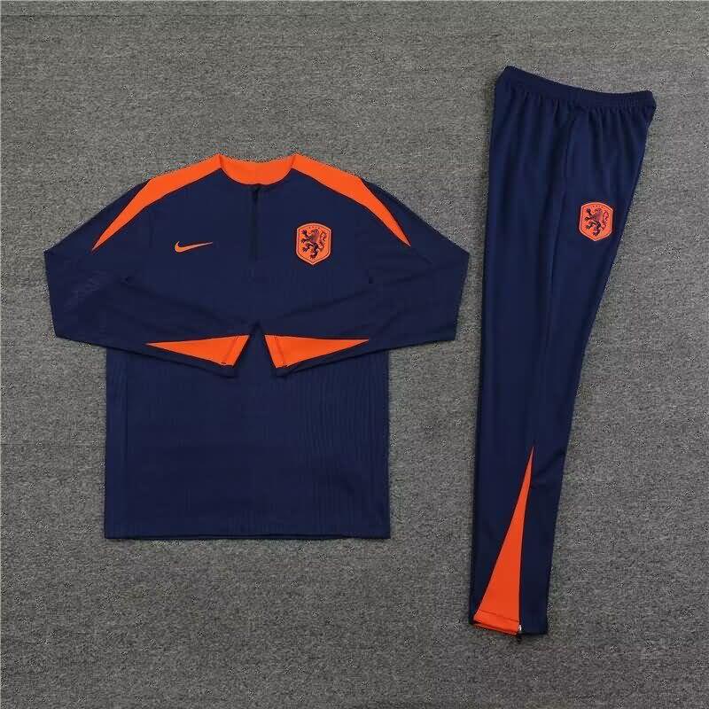 AAA(Thailand) Netherlands 2024 Dark Blue Soccer Tracksuit