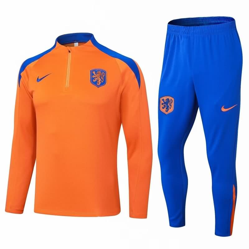 AAA(Thailand) Netherlands 2024 Orange Soccer Tracksuit 02
