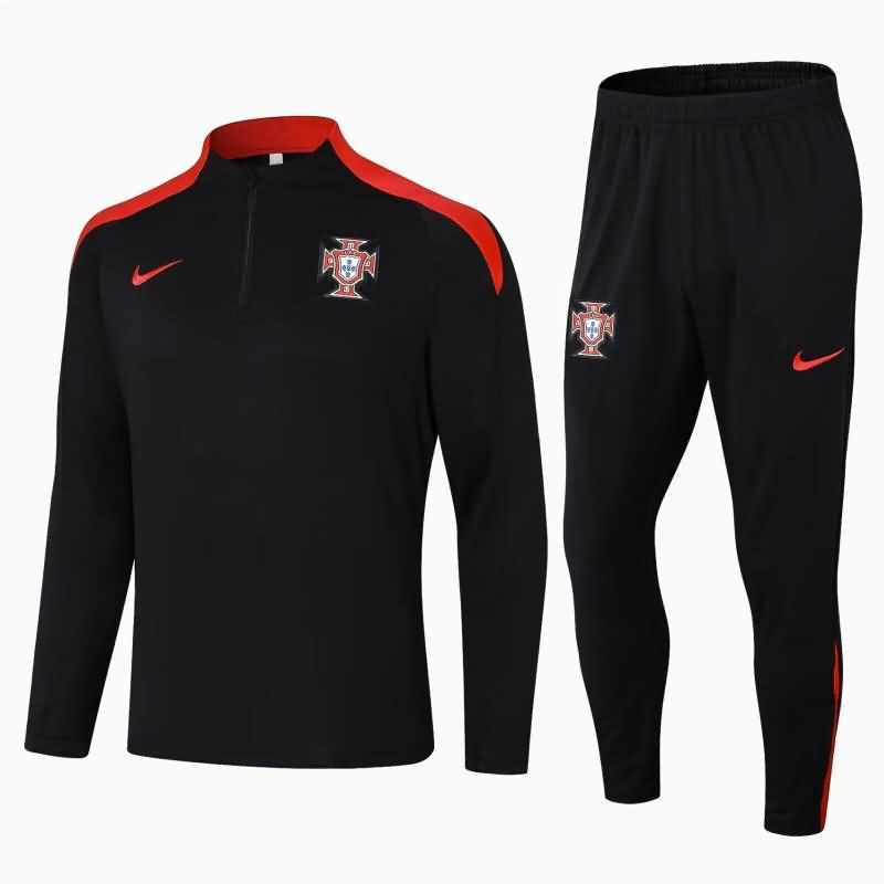 AAA(Thailand) Portugal 2024 Black Soccer Tracksuit