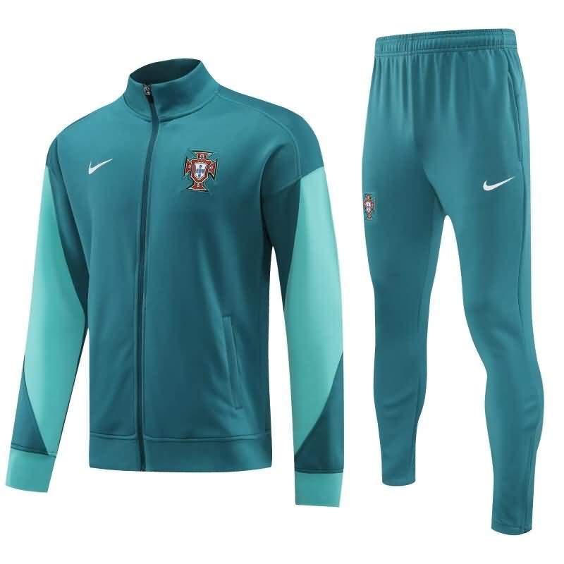 AAA(Thailand) Portugal 2024 Green Soccer Tracksuit 02