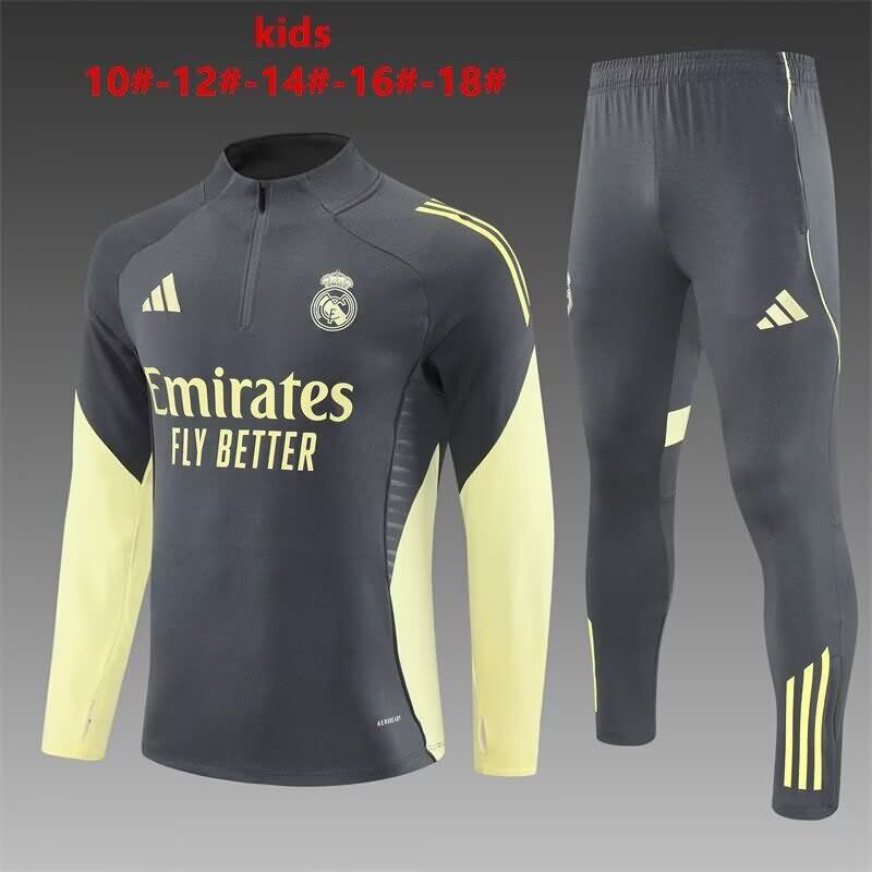 Real Madrid 24/25 Kids Grey Soccer Tracksuit 04