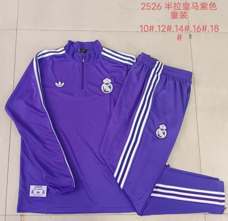 Real Madrid 24/25 Kids Purples Soccer Tracksuit 03