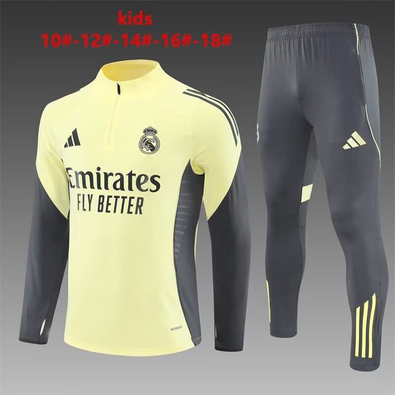 Real Madrid 24/25 Kids Yellow Soccer Tracksuit 02