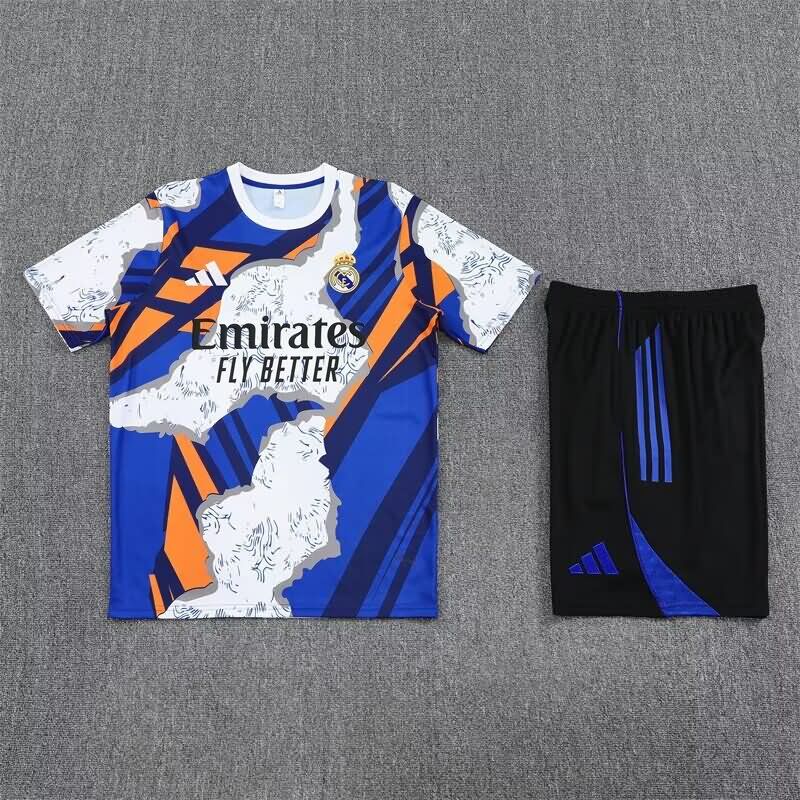 AAA(Thailand) Real Madrid 24/25 White Blue Soccer Training Sets