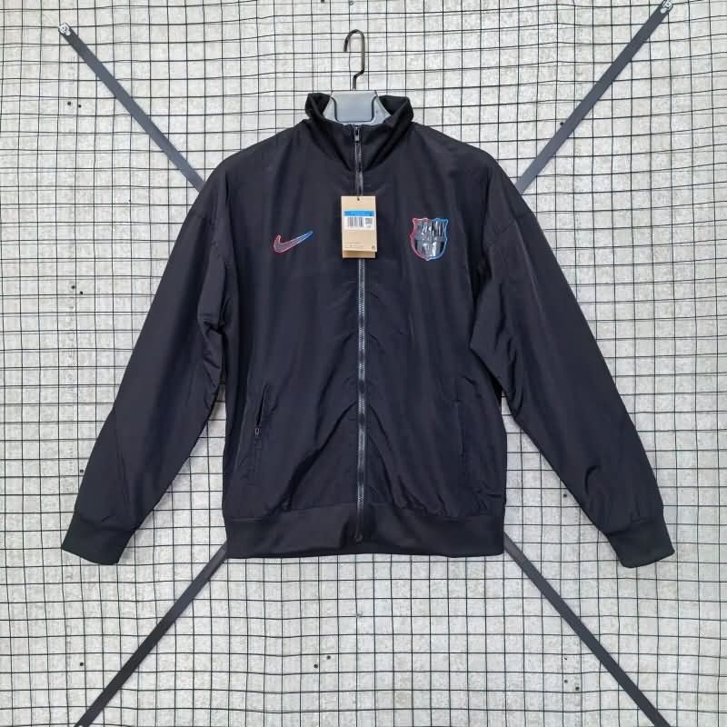 AAA(Thailand) Barcelona 24/25 Black Soccer Windbreaker