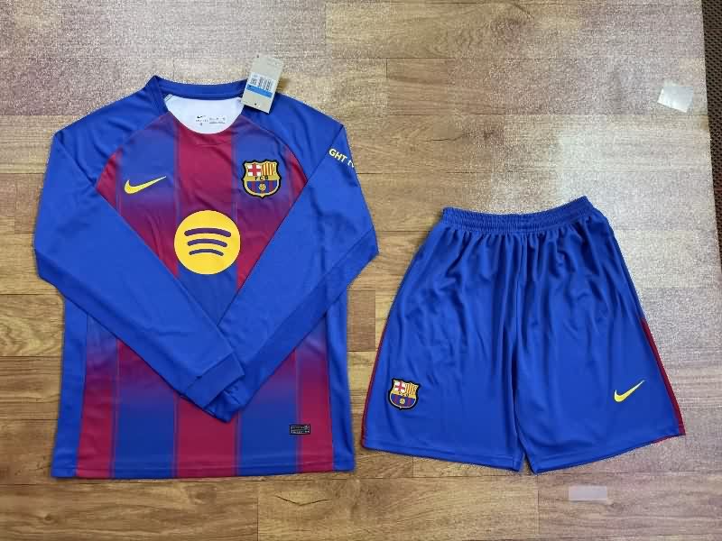 Barcelona 25/26 Home Long Sleeve Soccer Jersey