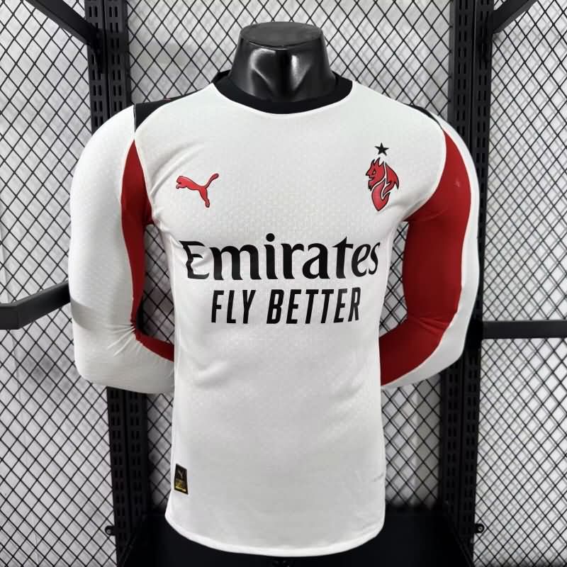 AAA(Thailand) AC Milan 25/26 Away Long Sleeve Soccer Jersey (Player)