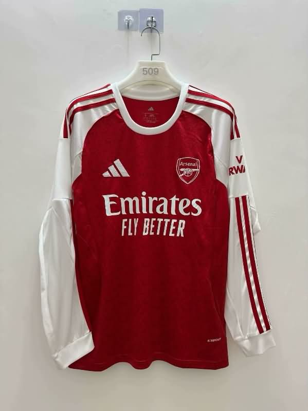 AAA(Thailand) Arsenal 25/26 Home Long Sleeve Soccer Jersey Leaked
