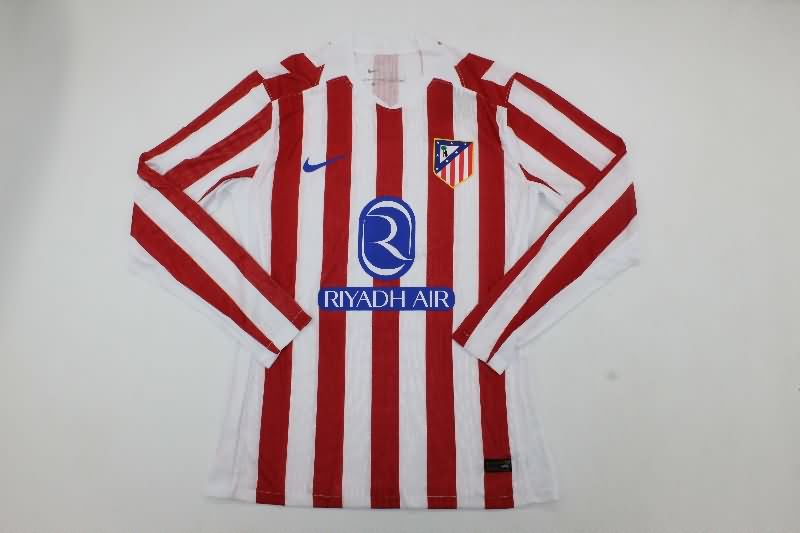 AAA(Thailand) Atletico Madrid 25/26 Home Long Sleeve Soccer Jersey (Player)