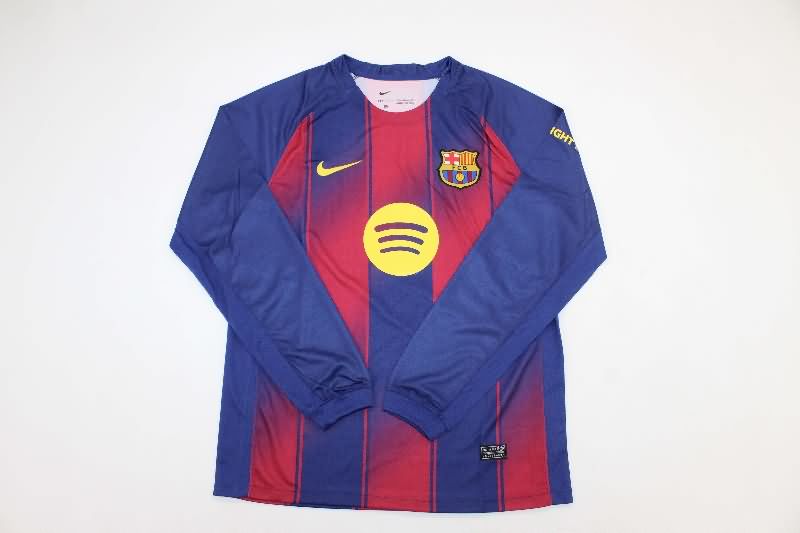 AAA(Thailand) Barcelona 25/26 Home Long Sleeve Soccer Jersey Leaked