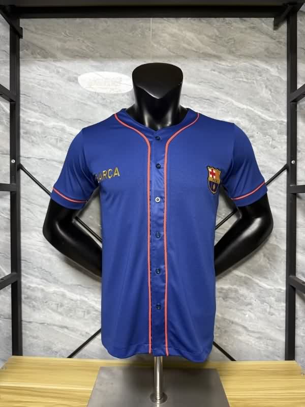 AAA(Thailand) Barcelona 25/26 Dark Blue Baseball Jersey