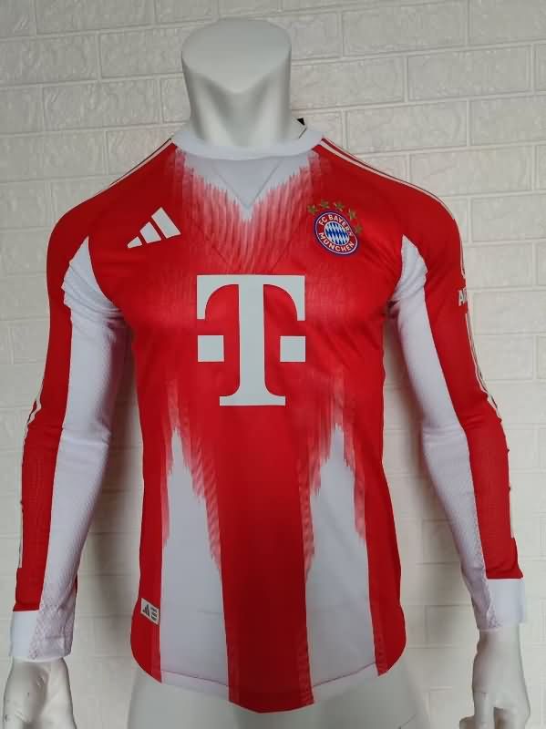 AAA(Thailand) Bayern Munich 25/26 Home Long Sleeve Soccer Jersey (Player)