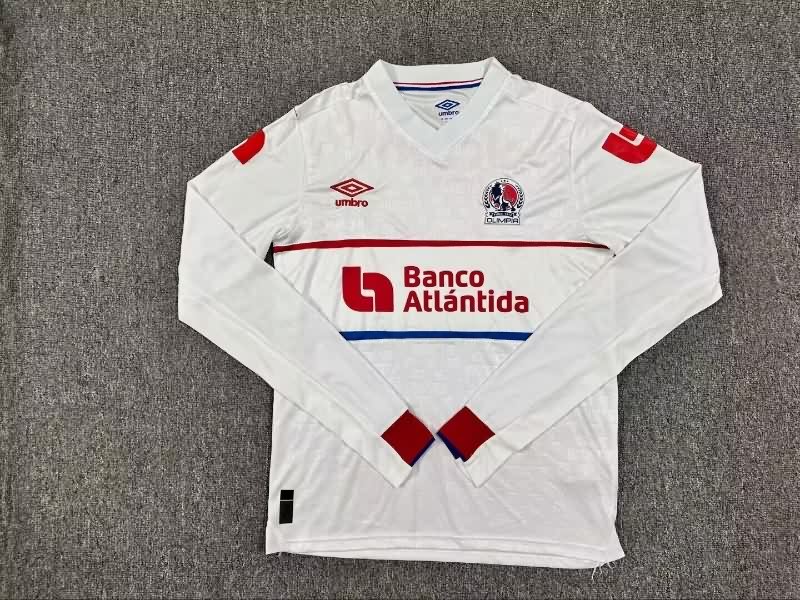 AAA(Thailand) CD Olimpia 2025 Home Long Sleeve Soccer Jersey