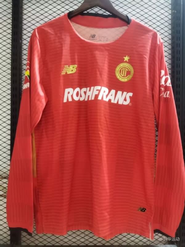 AAA(Thailand) Deportivo Toluca 25/26 Home Long Sleeve Soccer Jersey