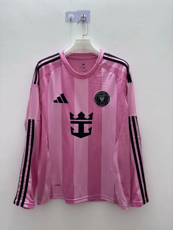 AAA(Thailand) Inter Miami 2025 Home Long Sleeve Soccer Jersey