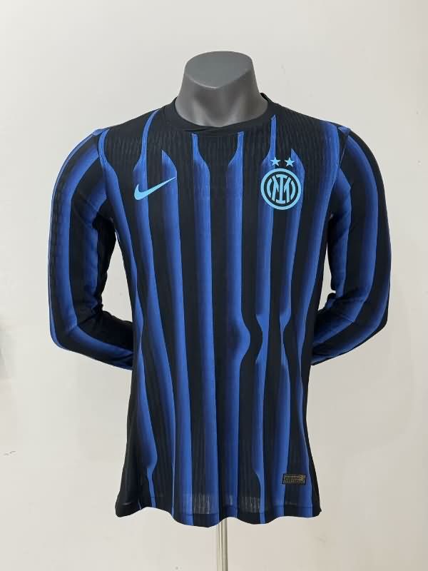 AAA(Thailand) Inter Milan 25/26 Home Long Sleeve Soccer Jersey (Player) Leaked