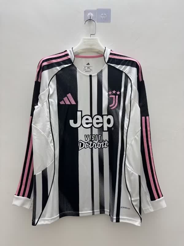 AAA(Thailand) Juventus 25/26 Home Long Sleeve Soccer Jersey