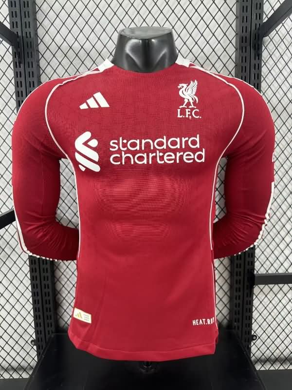 AAA(Thailand) Liverpool 25/26 Home Long Sleeve Soccer Jersey (Player) Leaked