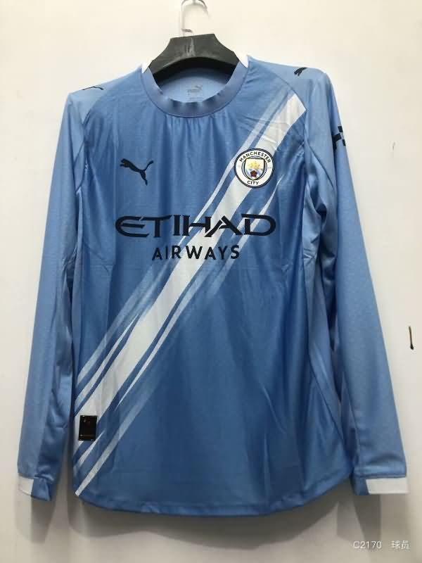 AAA(Thailand) Manchester City 25/26 Home Long Sleeve Soccer Jersey (Player) Leaked