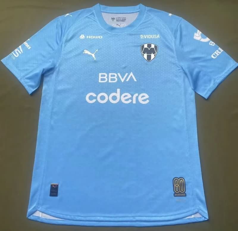 AAA(Thailand) Monterrey 25/26 Goalkeeper Blue Soccer Jersey (Player)