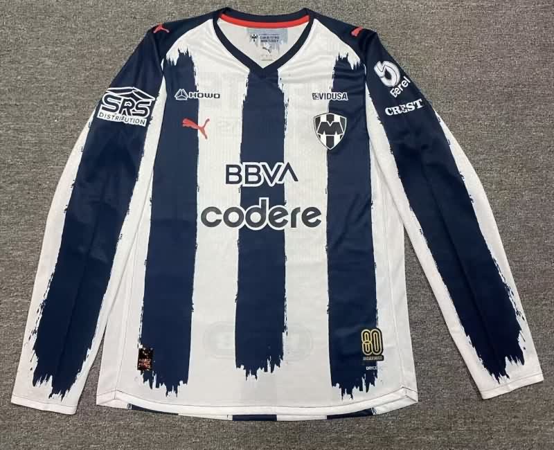 AAA(Thailand) Monterrey 25/26 Home Long Sleeve Soccer Jersey (Player)