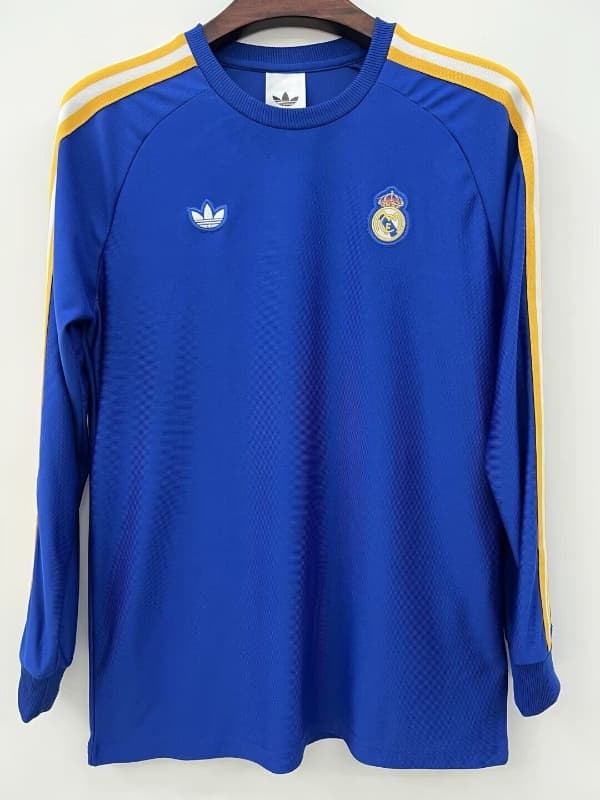 AAA(Thailand) Real Madrid 25/26 Blue Long Sleeve Soccer Jersey 02