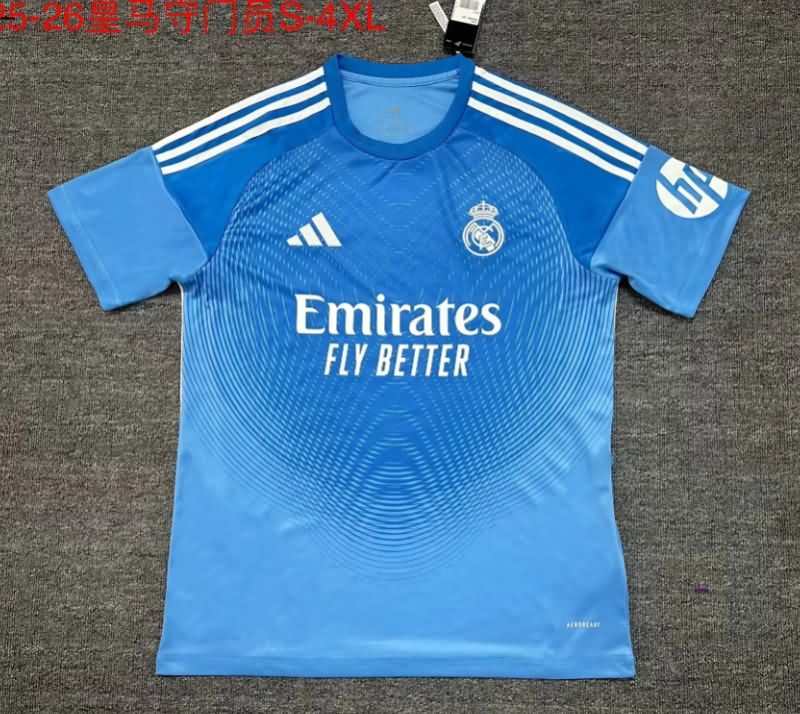 AAA(Thailand) Real Madrid 25/26 Goalkeeper Blue Soccer Jersey