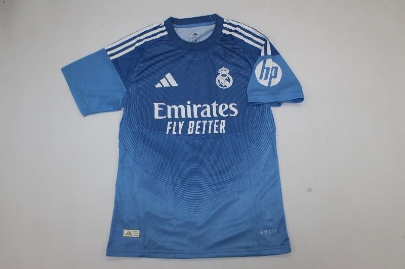 AAA(Thailand) Real Madrid 25/26 Goalkeeper Blue Soccer Jersey (Player)