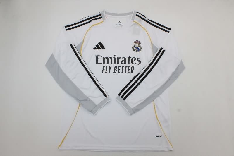 AAA(Thailand) Real Madrid 25/26 Home Long Sleeve Soccer Jersey