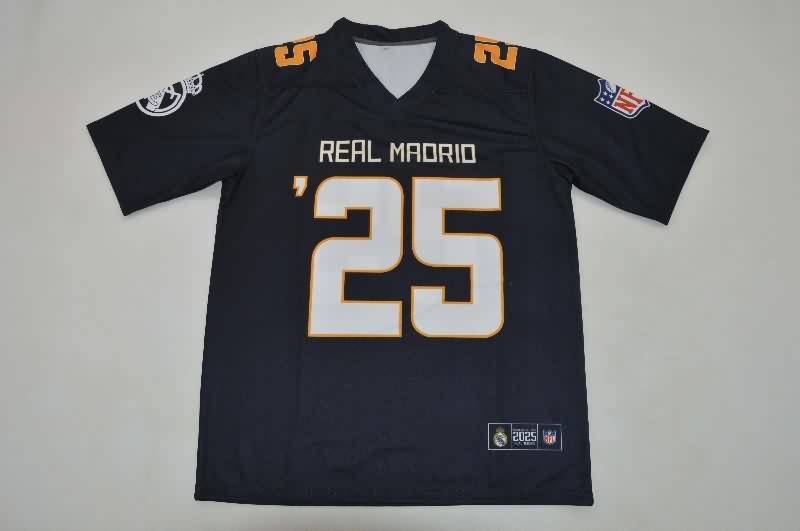 AAA(Thailand) Real Madrid 25/26 Dark Blue NFL Jersey AAA(Thailand) Real Madrid 25/26 Dark Blue NFL Jersey
