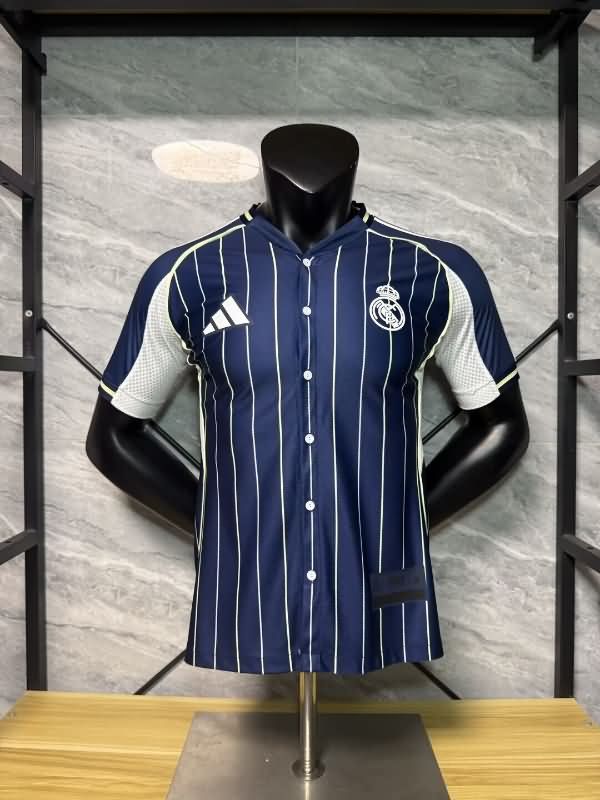 AAA(Thailand) Real Madrid 25/26 Travel Dark Blue Soccer Jersey (Player)
