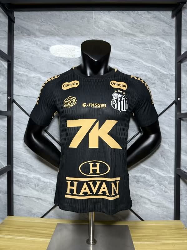 AAA(Thailand) Santos 2025 Black Soccer Jersey (Player) With Sponsor