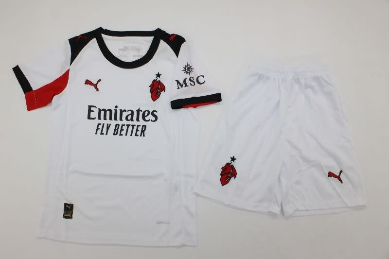 AC Milan 25/26 Kids Away Soccer Jersey And Shorts