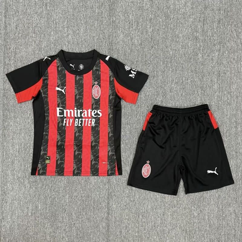 AC Milan 25/26 Kids Home Soccer Jersey And Shorts
