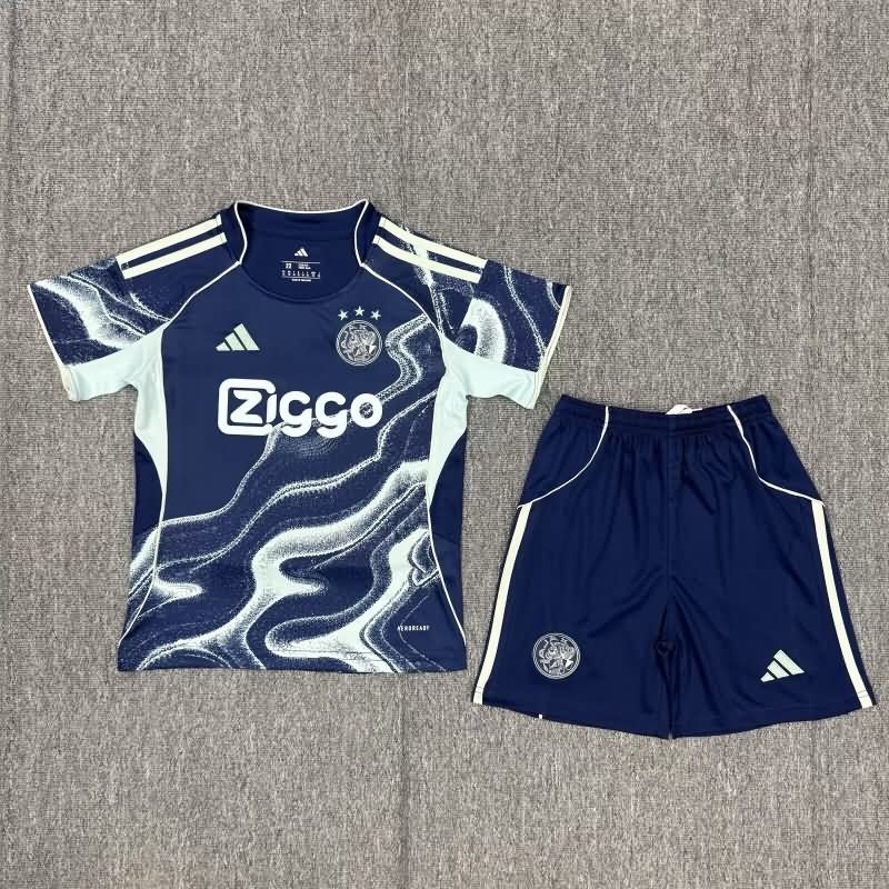 Ajax 25/26 Kids Away Soccer Jersey And Shorts