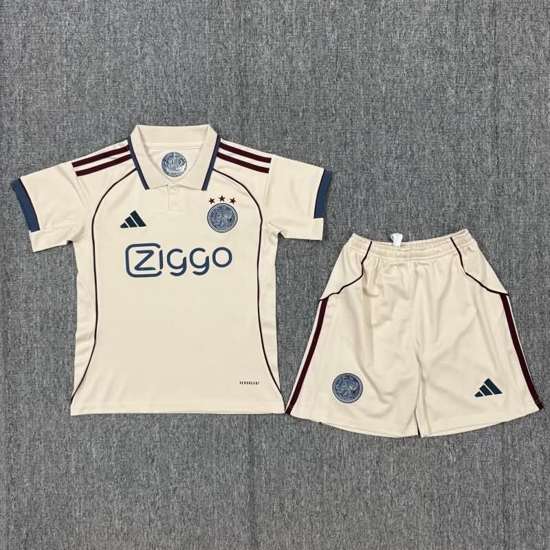 Ajax 25/26 Kids Third Soccer Jersey And Shorts