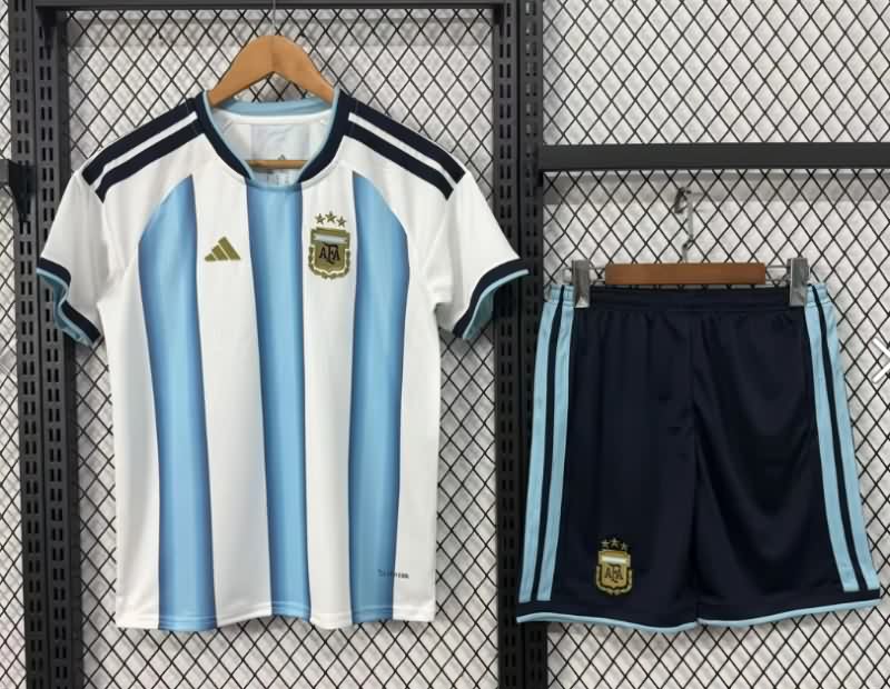 Argentina 2026 Kids World Cup Home Soccer Jersey And Shorts