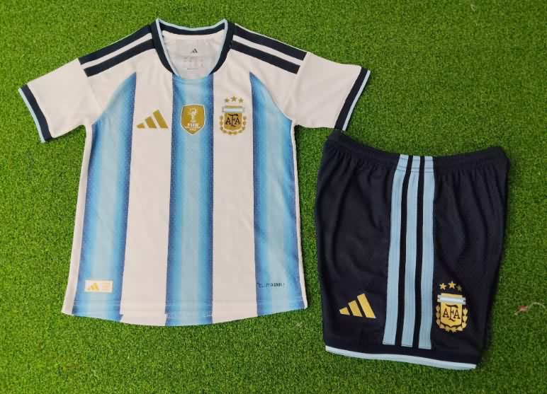 Argentina 2026 Kids World Cup Home Soccer Jersey And Shorts (Player)