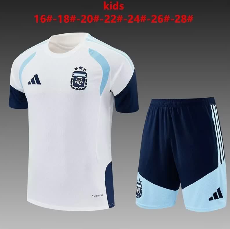 Argentina 2026 Kids Training Soccer Jersey And Shorts 03