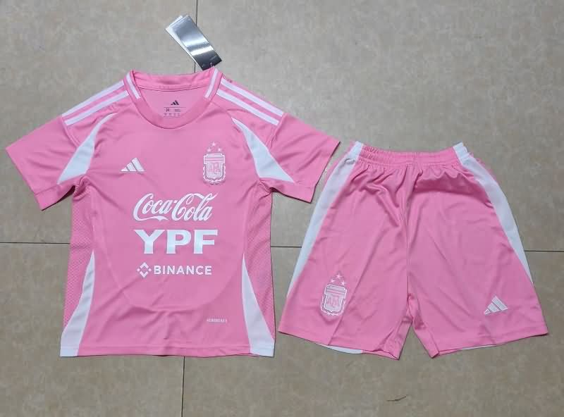 Argentina 2025 Kids Training Soccer Jersey And Shorts