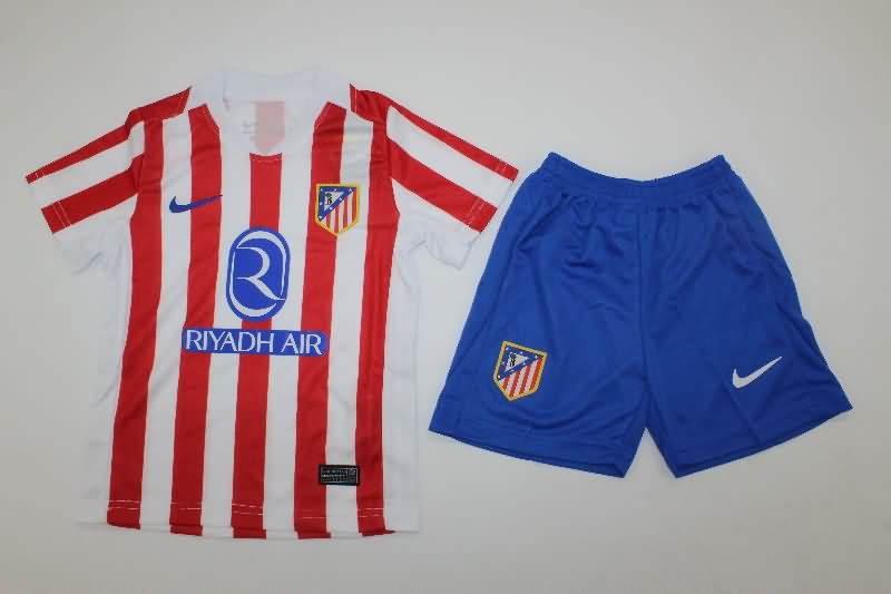 Atletico Madrid 25/26 Kids Home Soccer Jersey And Shorts