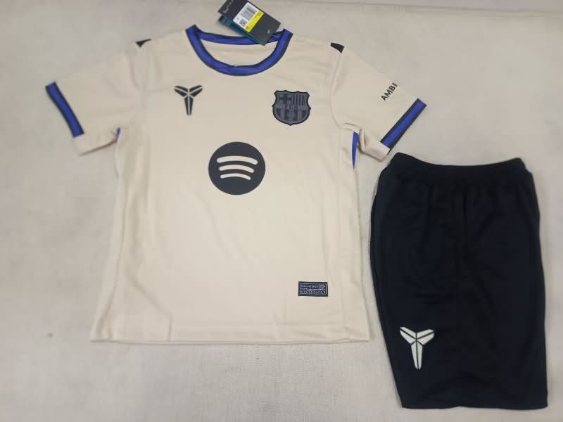 Barcelona 25/26 Kids Away Soccer Jersey And Shorts Leaked