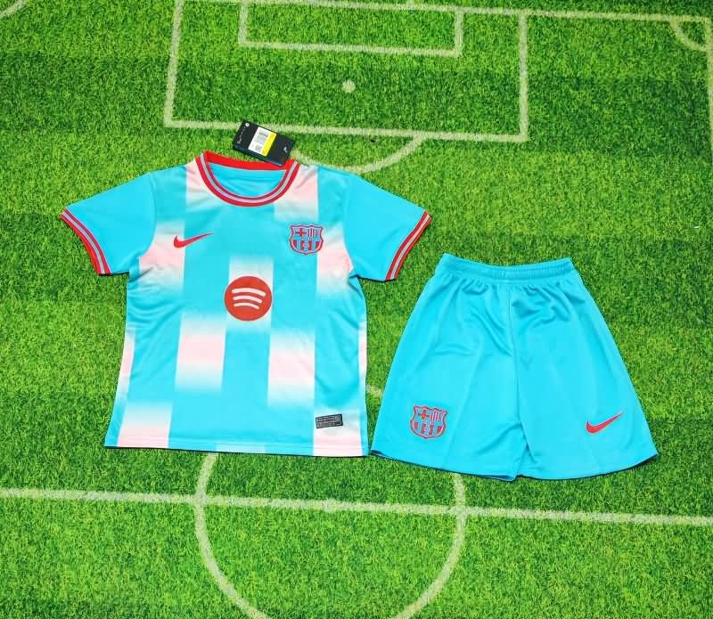 Barcelona 25/26 Kids Blue Soccer Jersey And Shorts