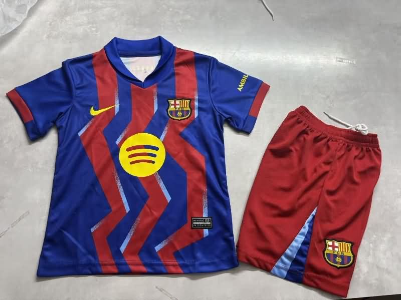 Barcelona 25/26 Kids Fourth Soccer Jersey And Shorts
