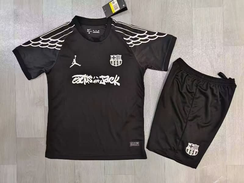 Barcelona 25/26 Kids Special Soccer Jersey And Shorts 02