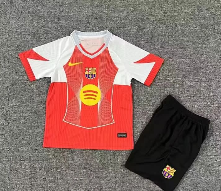Barcelona 25/26 Kids Training Soccer Jersey And Shorts 06