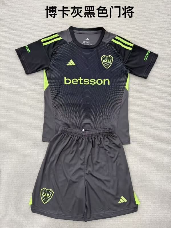 Boca Juniors 25/26 Kids Goalkeeper Black Soccer Jersey And Shorts