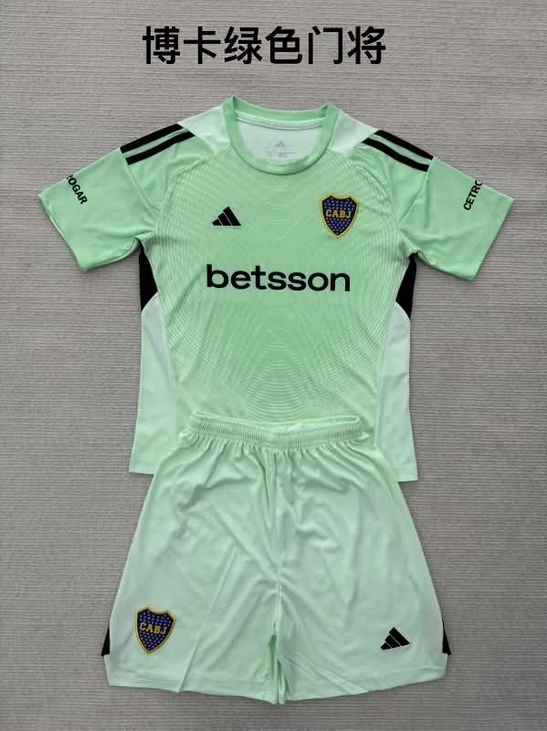 Boca Juniors 25/26 Kids Goalkeeper Green Soccer Jersey And Shorts