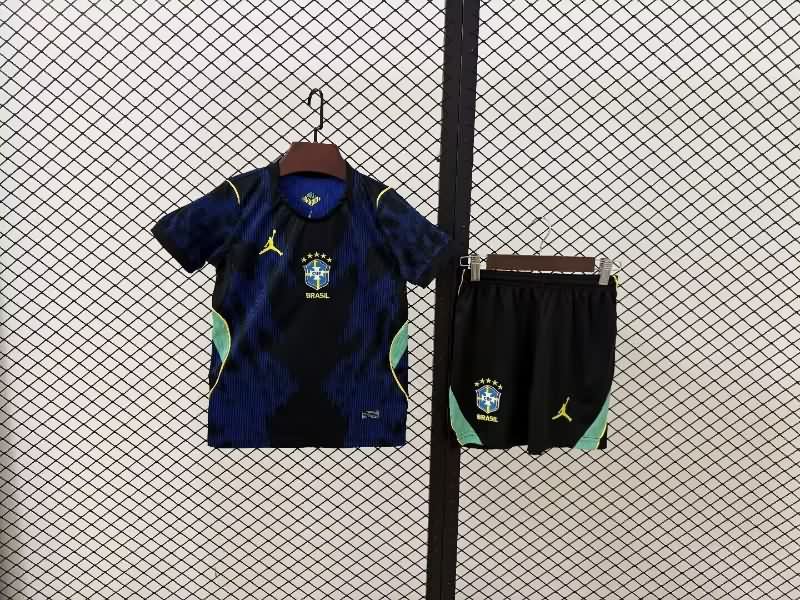 Brazil 2026 Kids Away Soccer Jersey And Shorts